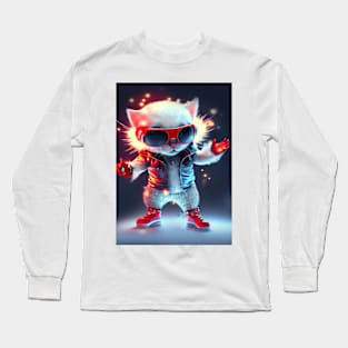 Cute Cosmic Cat - Anime Art design Long Sleeve T-Shirt